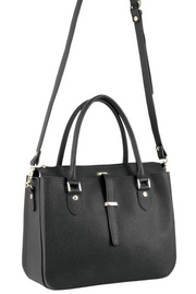 Morrissey Italian Womens Structured Leather Handbag Ladies Bag - Black V563-MO-3159-BLK