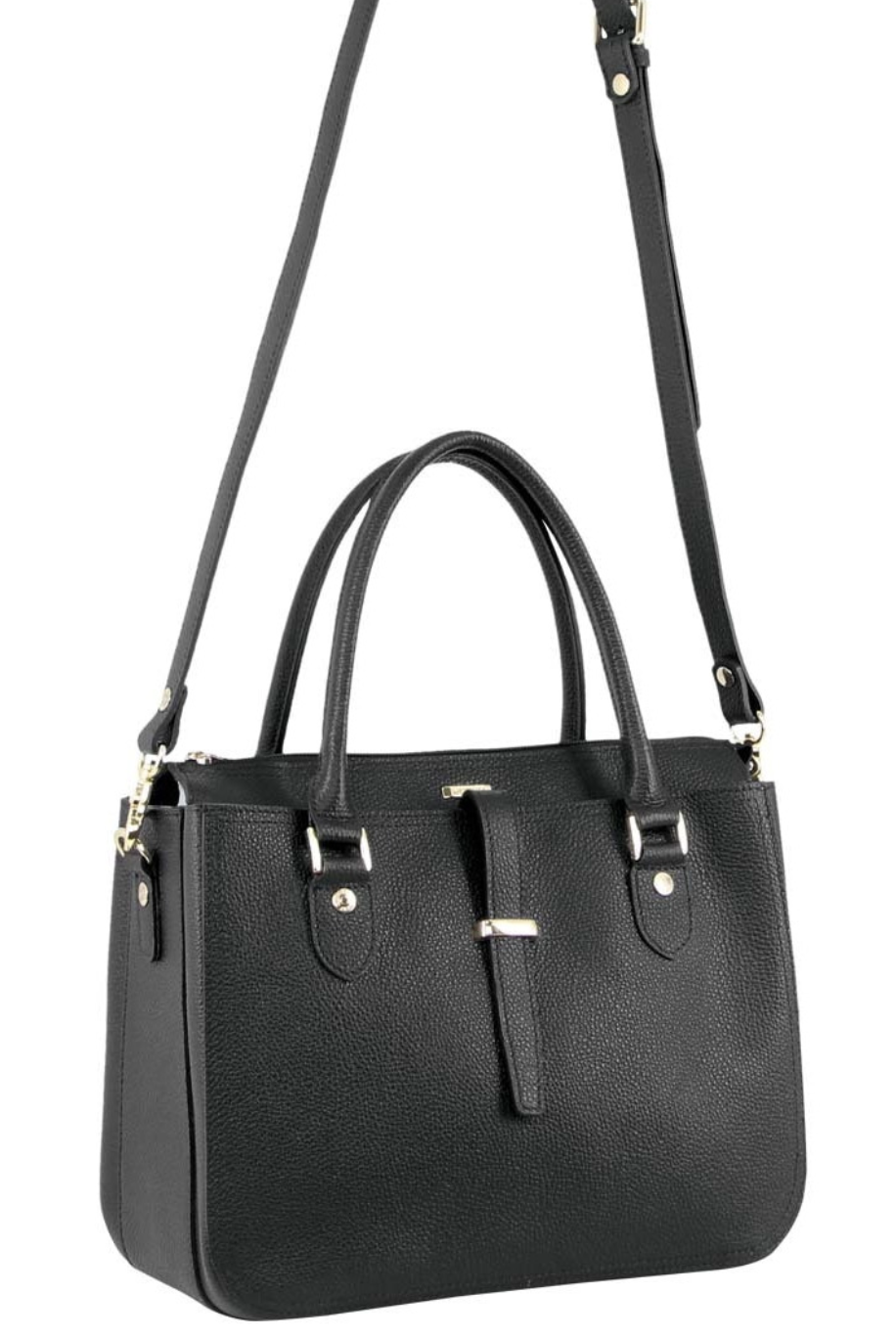 Morrissey Italian Womens Structured Leather Handbag Ladies Bag - Black V563-MO-3159-BLK