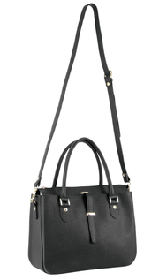 Morrissey Italian Womens Structured Leather Handbag Ladies Bag - Black V563-MO-3159-BLK