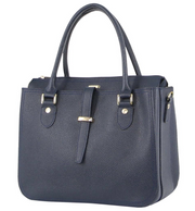 Morrissey Italian Womens Structured Leather Handbag Ladies Bag - Navy V563-MO-3159-NAVY