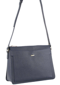 Morrissey Italian Structured Leather Cross Body Handbag Tote Bag (MO3162) - Navy V563-MO-3162-NAVY
