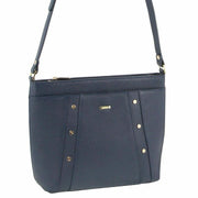 Morrissey Italian Womens Structured Leather Cross Body Handbag Bag Ladies - Navy V563-MO-3163-NAVY