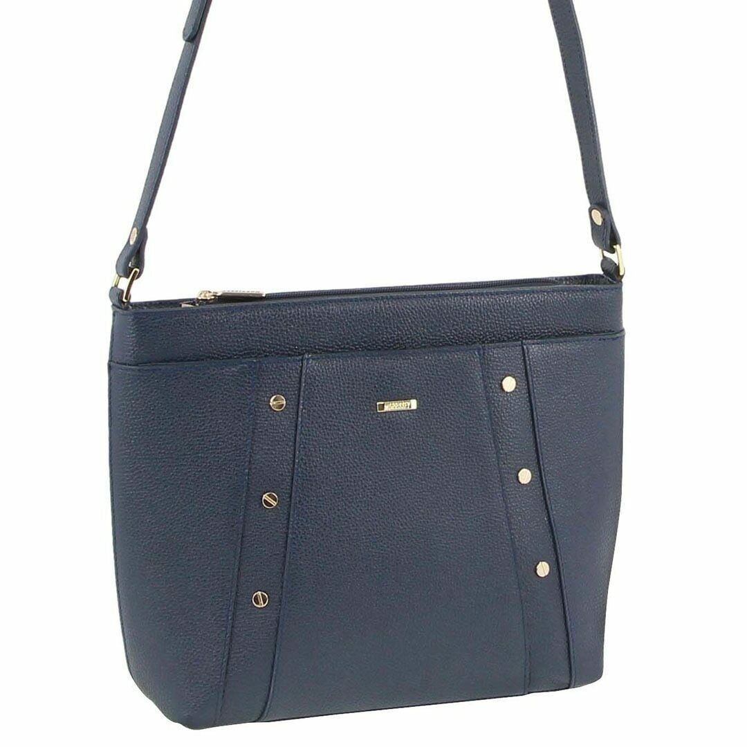 Morrissey Italian Womens Structured Leather Cross Body Handbag Bag Ladies - Navy V563-MO-3163-NAVY
