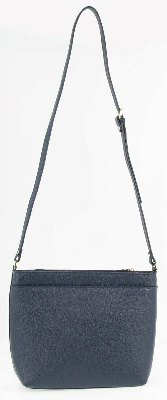 Morrissey Italian Womens Structured Leather Cross Body Handbag Bag Ladies - Navy V563-MO-3163-NAVY