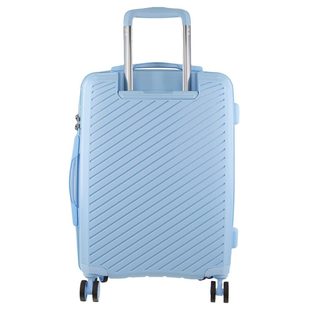 Pierre Cardin Inspired Milleni Cabin Luggage Bag Travel Carry On Suitcase 54cm (39L) - Blue V563-MONACO-CABIN-BLUE