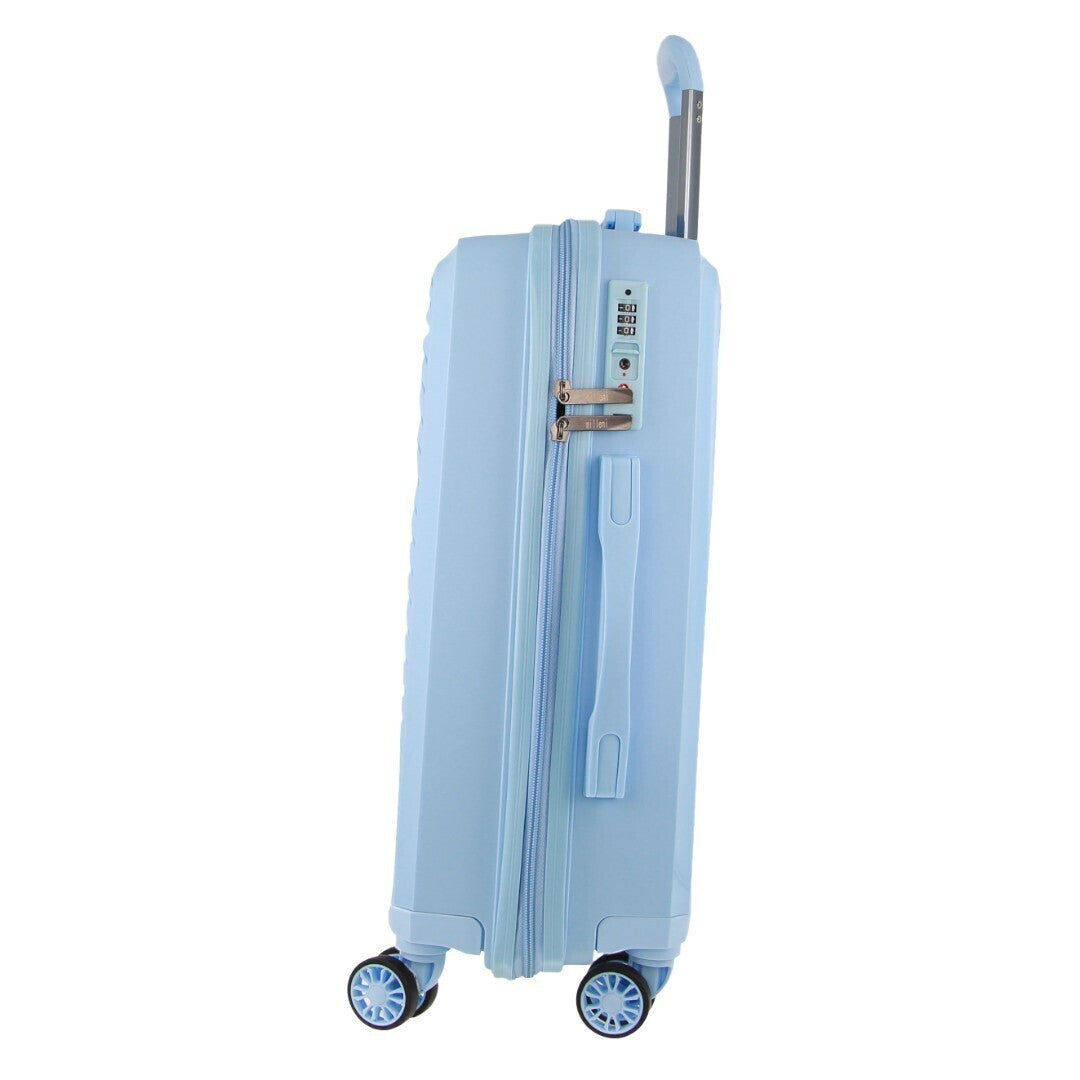 Pierre Cardin Inspired Milleni Cabin Luggage Bag Travel Carry On Suitcase 54cm (39L) - Blue V563-MONACO-CABIN-BLUE