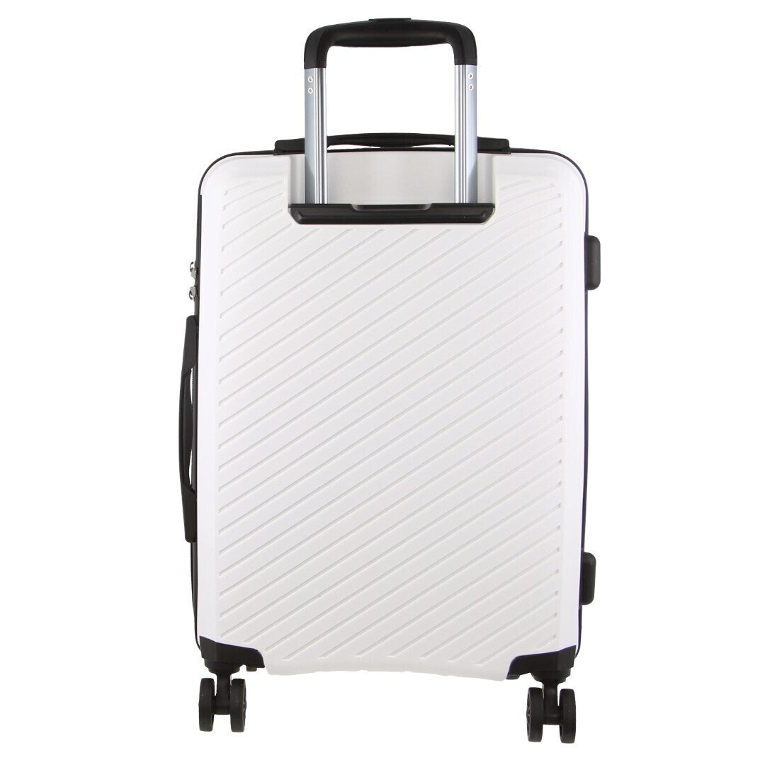 Pierre Cardin Inspired Milleni Cabin Luggage Bag Travel Carry On Suitcase 54cm (39L) - White V563-MONACO-CABIN-WHITE