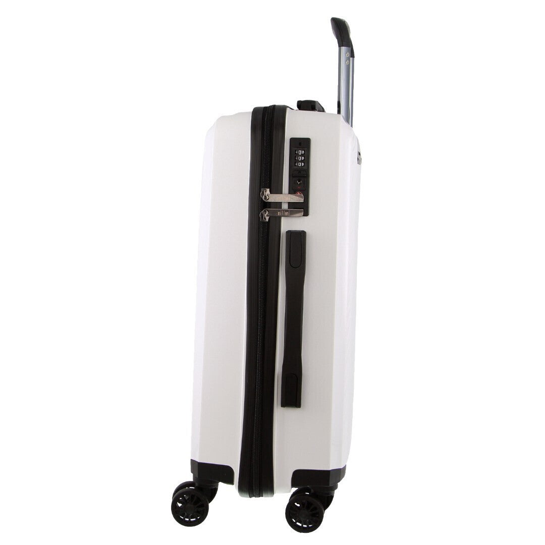 Pierre Cardin Inspired Milleni Cabin Luggage Bag Travel Carry On Suitcase 54cm (39L) - White V563-MONACO-CABIN-WHITE