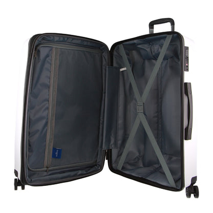 Pierre Cardin Inspired Milleni Checked Luggage Bag Travel Carry On Suitcase 75cm (124L) - White V563-MONACO-LARGE-WHITE