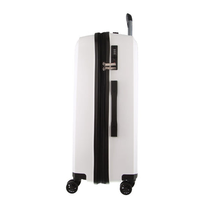 Pierre Cardin Inspired Milleni Checked Luggage Bag Travel Carry On Suitcase 75cm (124L) - White V563-MONACO-LARGE-WHITE
