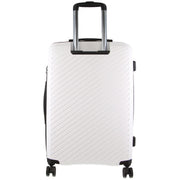 Pierre Cardin Inspired Milleni Checked Luggage Bag Travel Carry On Suitcase 65cm (82.5L) - White V563-MONACO-MEDIUM-WHITE