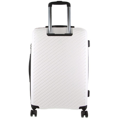Pierre Cardin Inspired Milleni Checked Luggage Bag Travel Carry On Suitcase 65cm (82.5L) - White V563-MONACO-MEDIUM-WHITE