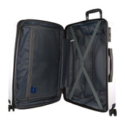 Pierre Cardin Inspired Milleni Checked Luggage Bag Travel Carry On Suitcase 65cm (82.5L) - White V563-MONACO-MEDIUM-WHITE