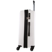 Pierre Cardin Inspired Milleni Checked Luggage Bag Travel Carry On Suitcase 65cm (82.5L) - White V563-MONACO-MEDIUM-WHITE