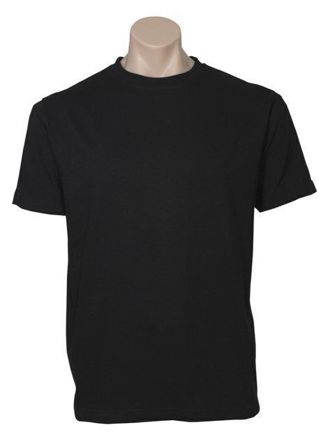 Plain T-Shirt 100% COTTON Basic Blank Tee Mens Ladies Casual BULK Adults - Black - M V563-MPLAINT-BLK-M