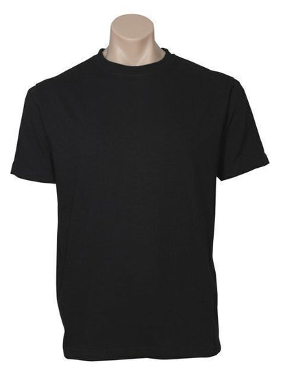 Plain T-Shirt 100% COTTON Basic Blank Tee Mens Ladies Casual BULK Adults - Black - M V563-MPLAINT-BLK-M