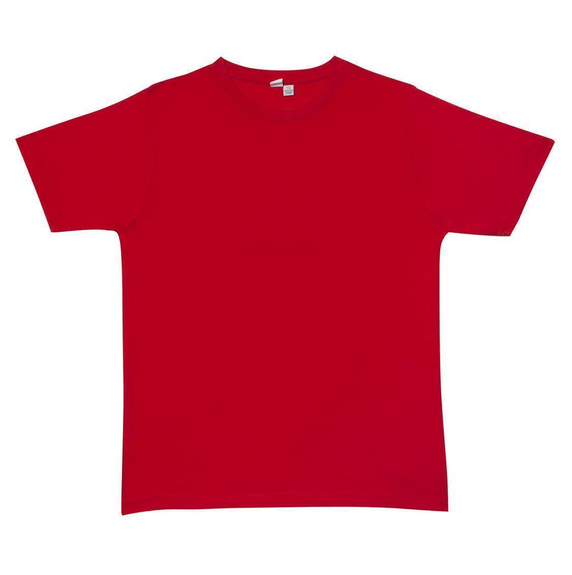 Plain T-Shirt 100% COTTON Basic Blank Tee Mens Ladies Casual BULK Adults - Red - L V563-MPLAINT-RED-L