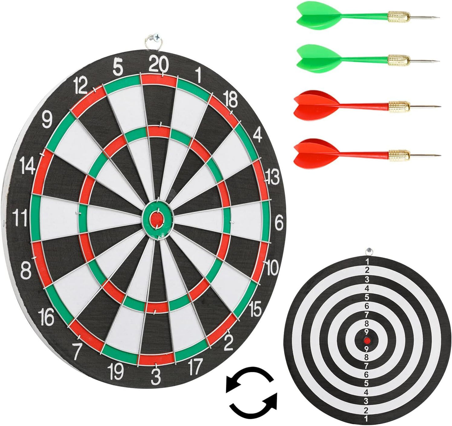 12" Dartboard Dart Board with Steel Darts Professional Competition Party Game V563-MS2030