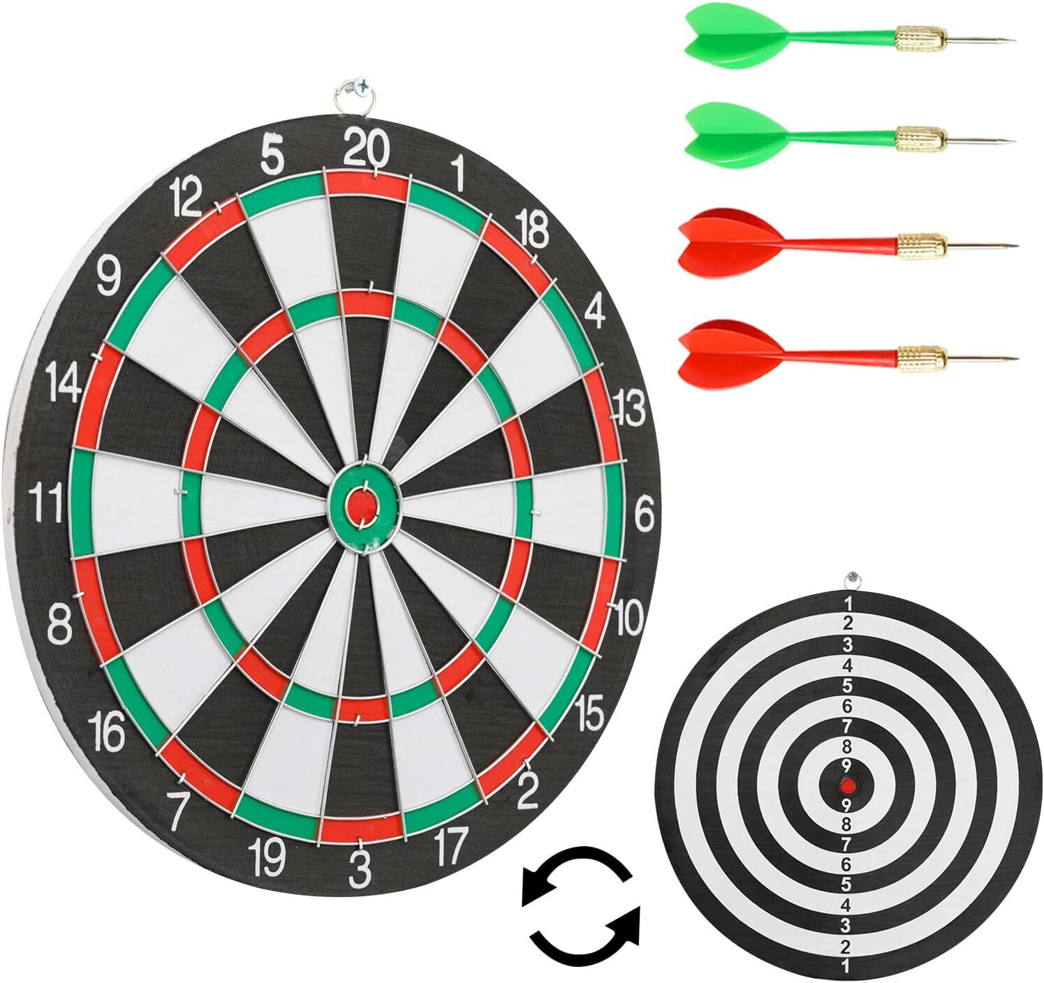 12" Dartboard Dart Board with Steel Darts Professional Competition Party Game V563-MS2030