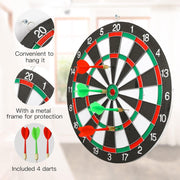 12" Dartboard Dart Board with Steel Darts Professional Competition Party Game V563-MS2030