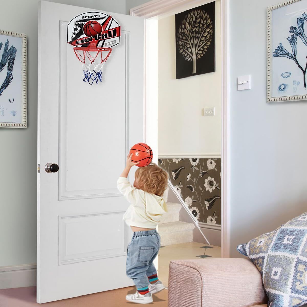 Mini Basketball Hoop Ring Kids Toy Children Door Indoor Hang Backboard V563-MS269-2