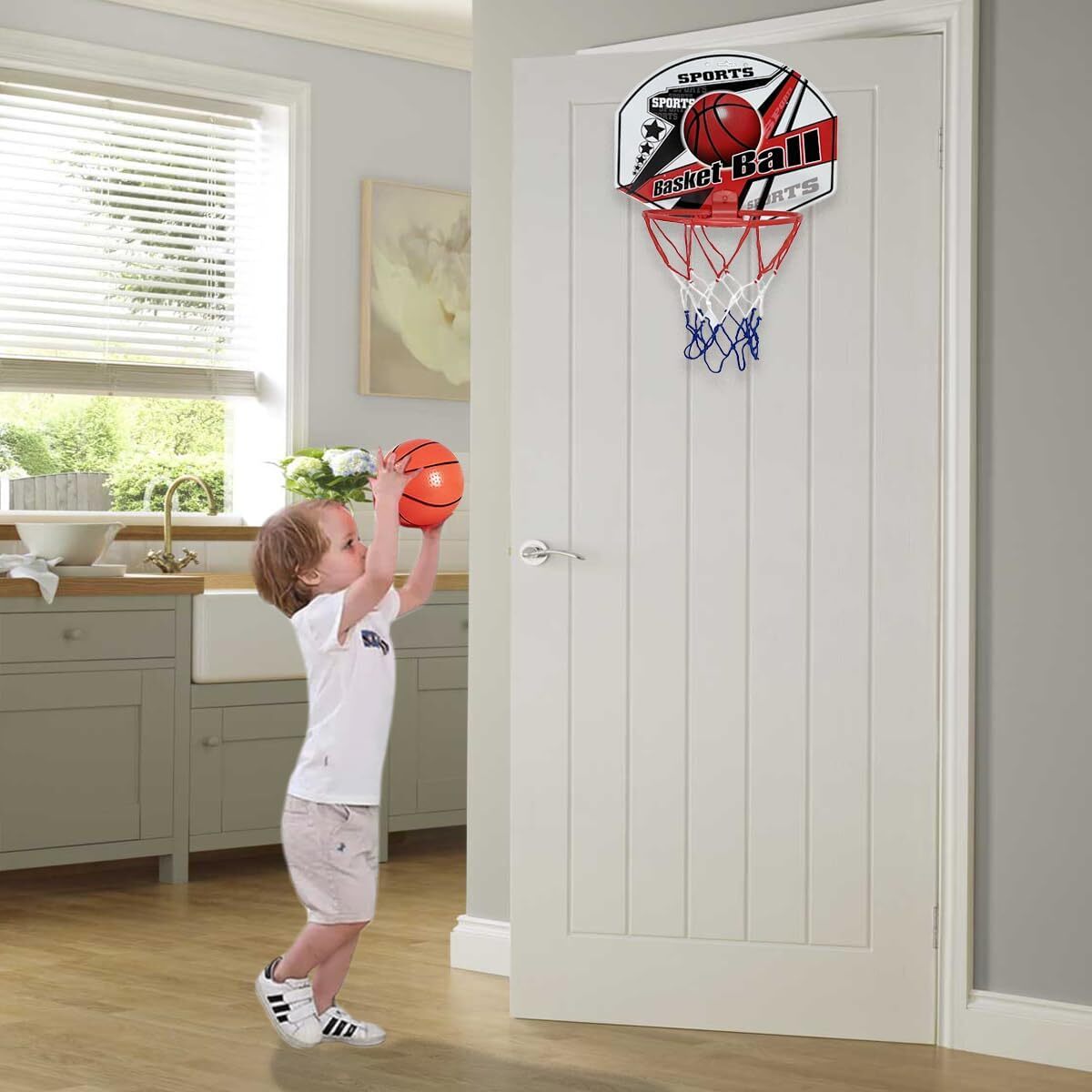 Mini Basketball Hoop Ring Kids Toy Children Door Indoor Hang Backboard V563-MS269-2