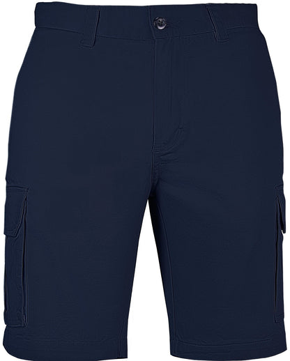 Mens Cargo Shorts 100% Cotton Casual Work Wear Half Pants Summer Army Military - Navy - 32 (82cm) V563-MS84-NVY-32_82