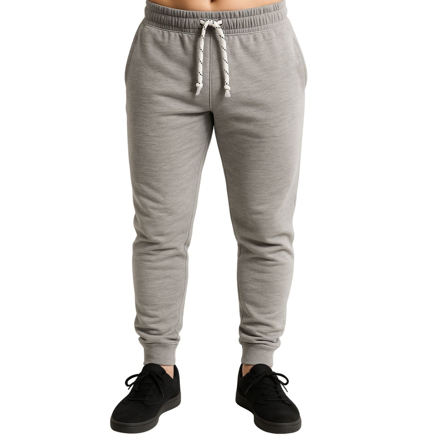 Mens Skinny Track Pants Slim Fit Joggers Gym Cuffed Sports Trousers - Grey - XL V563-MSTPANTS-GRY-COT_POLY-XL
