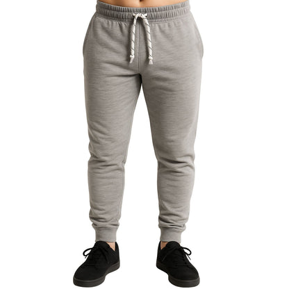 Mens Skinny Track Pants Slim Fit Joggers Gym Cuffed Sports Trousers - Grey - XL V563-MSTPANTS-GRY-COT_POLY-XL