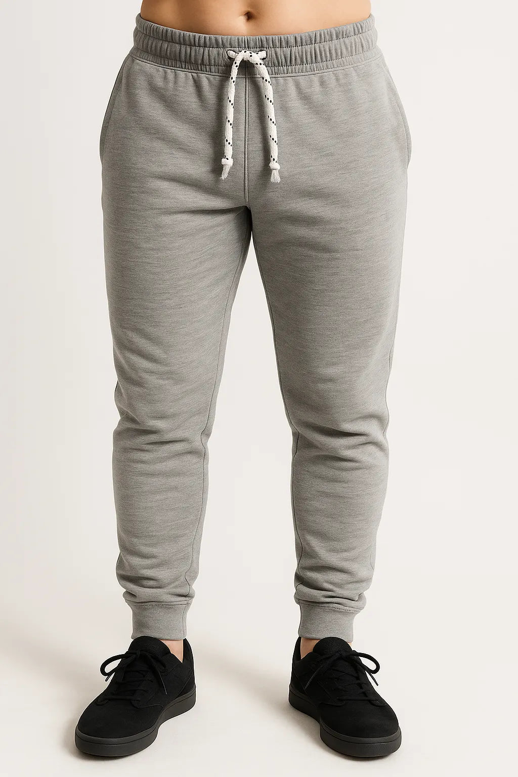 Mens Skinny Track Pants Slim Fit Joggers Gym Cuffed Sports Trousers - Grey - XL