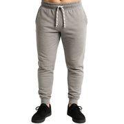 Mens Skinny Track Pants Slim Fit Joggers Gym Cuffed Sports Trousers - Grey - XXL