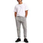Mens Skinny Track Pants Slim Fit Joggers Gym Cuffed Sports Trousers - Grey - XXL