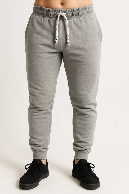Mens Skinny Track Pants Slim Fit Joggers Gym Cuffed Sports Trousers - Grey - XXL V563-MSTPANTS-GRY-COT_POLY-XXL