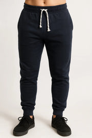 Mens Skinny Track Pants Slim Fit Joggers Gym Cuffed Sports Trousers - Navy - XL V563-MSTPANTS-NVY-POLY-XL