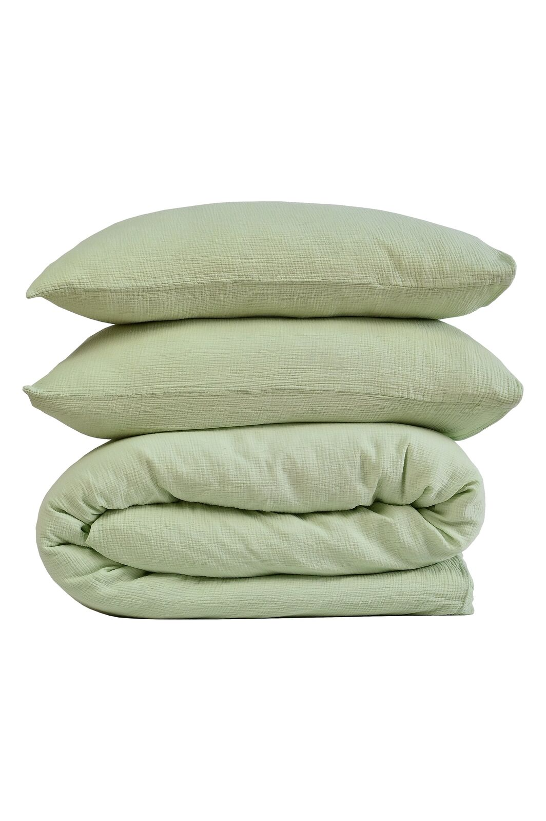 100% Cotton Muslin Duvet Quilt Cover Set w/ 2 Pillow Cases in Pastel Green - Double V563-MUSLIN_DVT_GRN-DOUBLE