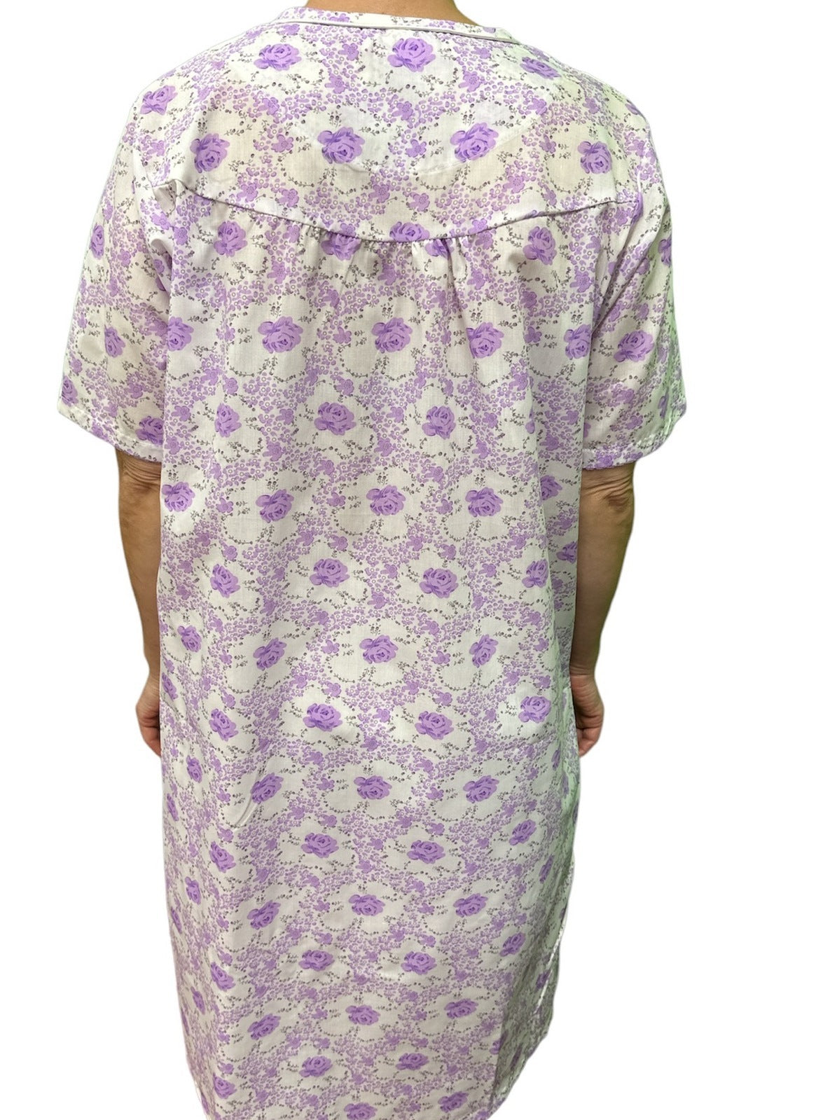 Womens 100% Cotton Short Sleeve Nightie Gown Night Sleepwear Pyjamas PJ Pajamas - Lilac - 18 V563-NI-001-LILAC-18