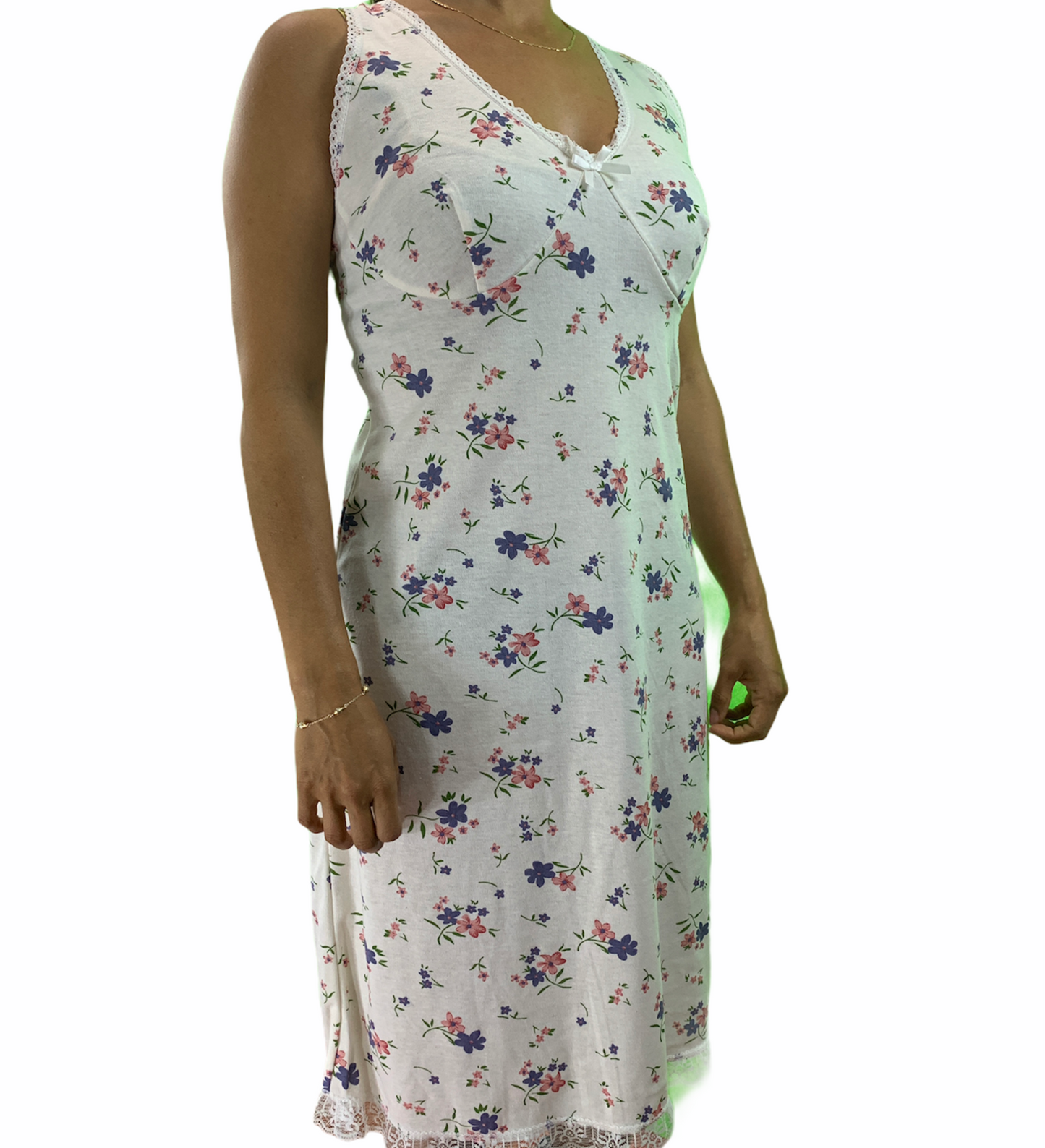 Womens Ladies Cotton Nightie Night Gown Slip Petticoat PJs Sleepwear Dress - Pink - 18 V563-NI-007-PINK-18