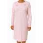 Womens Cotton Nightie Long Sleeve Night Gown Pyjamas Sleepwear Lace PJ - Pink - 12 V563-NI-016-PINK-12