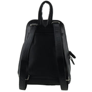 Milleni Womens Twin Zip Backpack Nappa Italian Leather Travel Bag - Black V563-NL-10767-BLACK