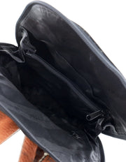 Milleni Genuine Italian Leather Soft Nappa Leather Backpack Bag Travel - Black/Cognac V563-NL-10767-BLACK_COGNAC