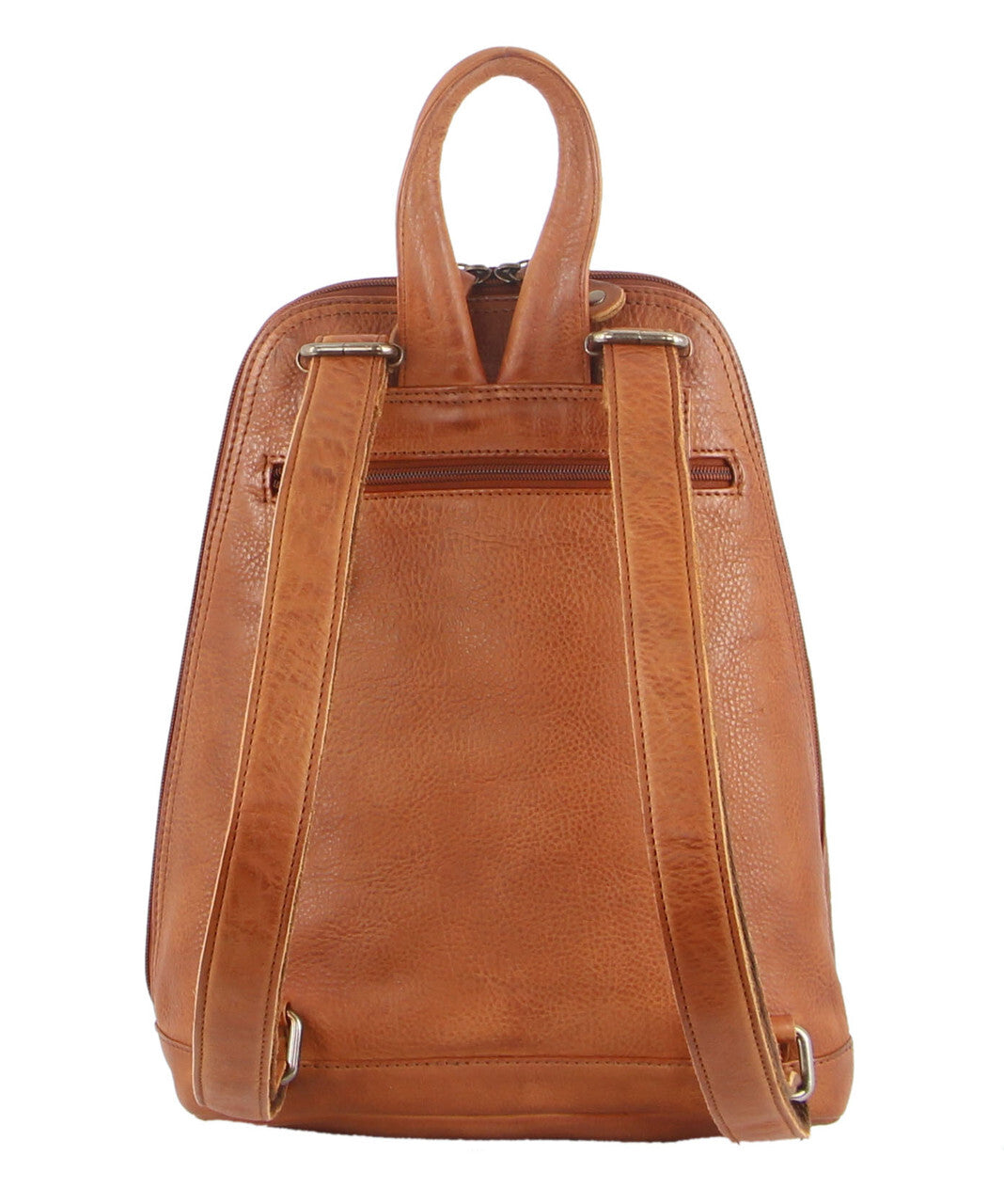 Milleni Genuine Italian Leather Soft Nappa Leather Backpack Bag Travel - Cognac V563-NL-10767-COGNAC