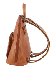 Milleni Genuine Italian Leather Soft Nappa Leather Backpack Bag Travel - Cognac V563-NL-10767-COGNAC