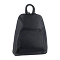 Milleni Womens Twin Zip Backpack Nappa Italian Leather Travel Bag - Navy V563-NL-10767-NAVY