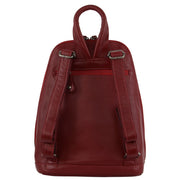 Milleni Womens Twin Zip Backpack Nappa Italian Leather Bag Travel - Red V563-NL-10767-RED