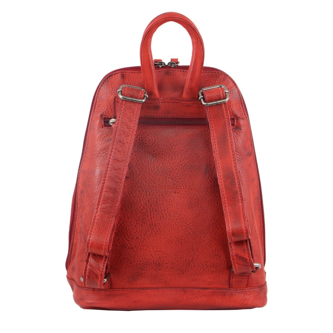 Milleni Genuine Italian Leather Soft Leather Backpack Travel Bag - Red V563-NL-2442-RED