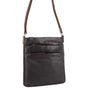 Milleni Womens Italian Leather Bag Soft Nappa Leather Cross-Body Travel - Black/Chestnut V563-NL2439-BLACK_CHESTNUT
