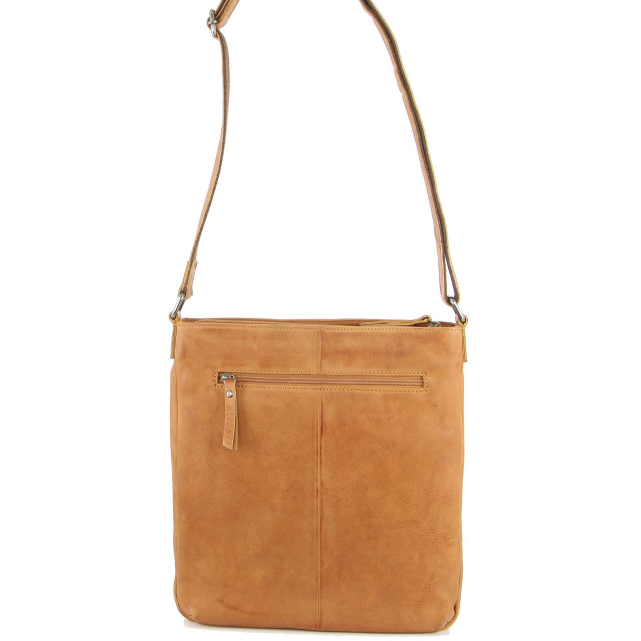Milleni Womens Italian Leather Bag Soft Nappa Leather Cross-Body Travel - Caramel V563-NL2439-CARAMEL