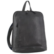 Milleni Ladies Nappa Leather Bag Twin Zip Backpack w/ Zipped Pocket - Teal V563-NL3546-TEAL