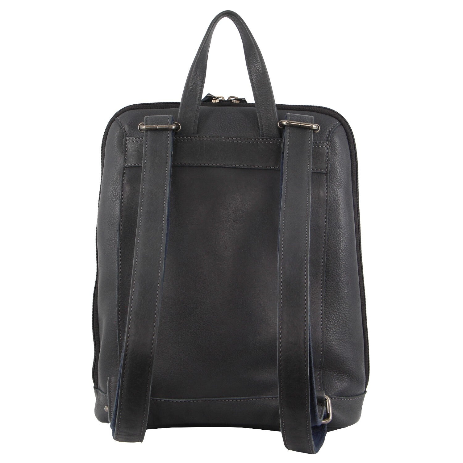 Milleni Ladies Nappa Leather Bag Twin Zip Backpack w/ Zipped Pocket - Teal V563-NL3546-TEAL