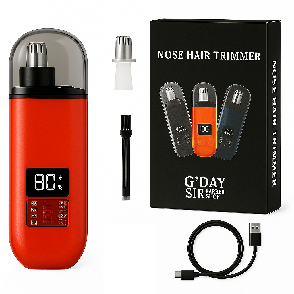 Handheld Portable Nose Hair Trimmer Rechargeable USB-C Clipper Shaver in Red/Orange V563-NOSETRIMMER_RED